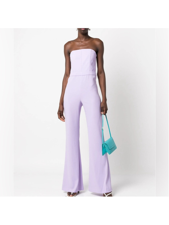 Alice + Olivia Pants - Alice + Olivia Lavera Crepe Flared Leg Jumpsuit